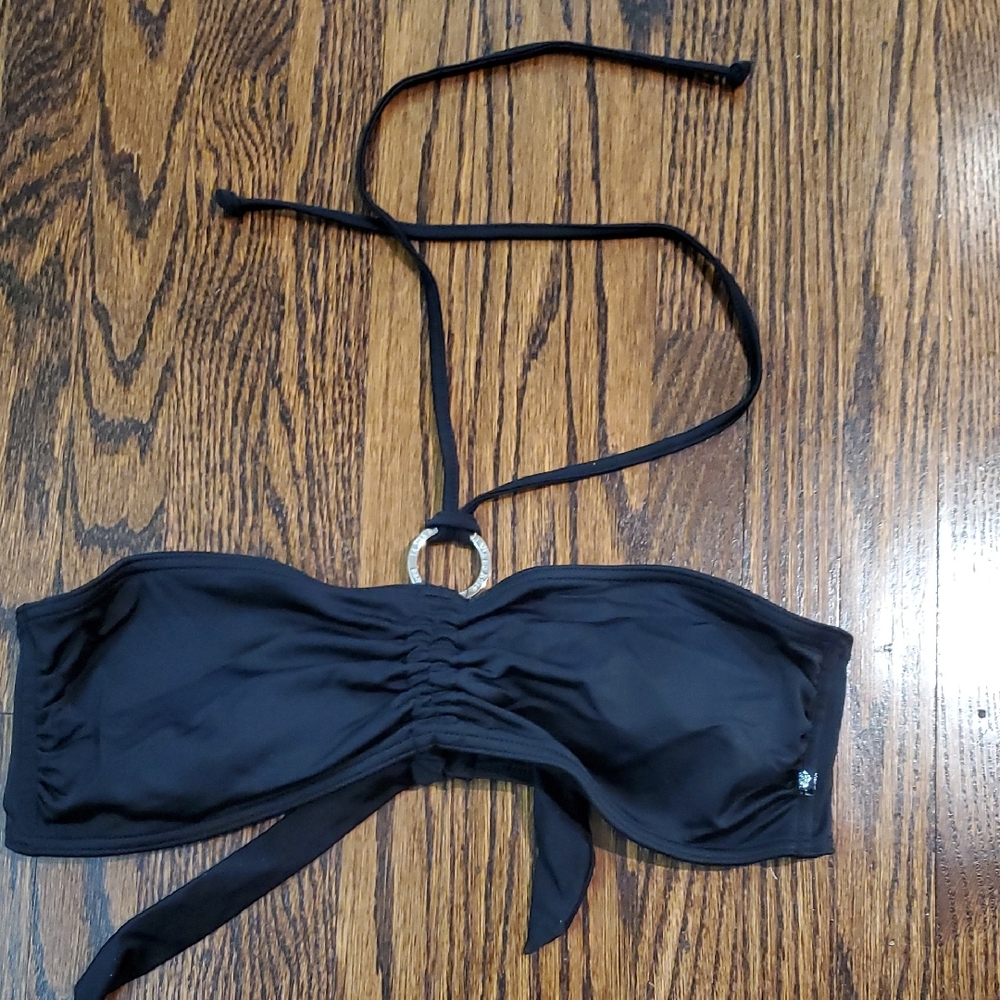 La Vie En Rose Black Bandeau Bikini Top
